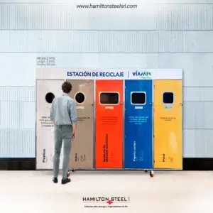 Estaciones de reciclaje 5 en 1 de acero inoxidable AISI 304.