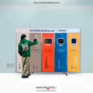 Estación de reciclaje de cinco compartimientos de Hamilton Steel SRL