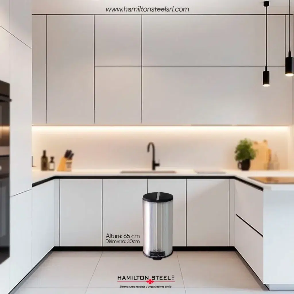 Tachos con pedal de 30 Litros de acero inoxidable de Hamilton Steel SRL.