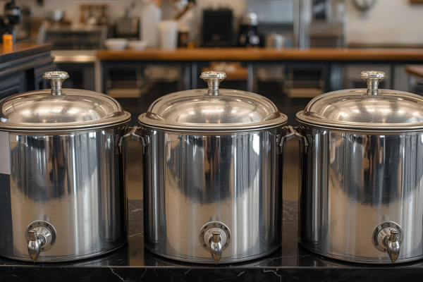 Tachos de acero inoxidable para restaurantes