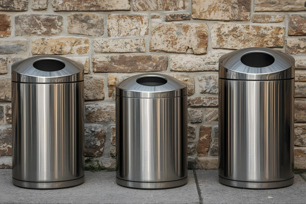 Cestos de basura en acero inoxidable