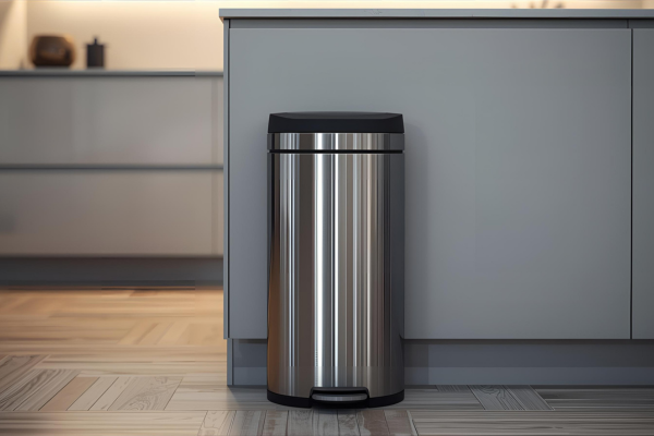 Cesto de basura de acero inoxidable