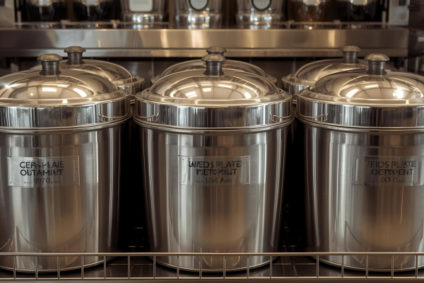 Tachos de acero inoxidable para restaurantes