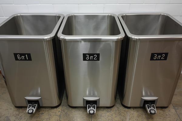 Tachos de acero inoxidable con pedal