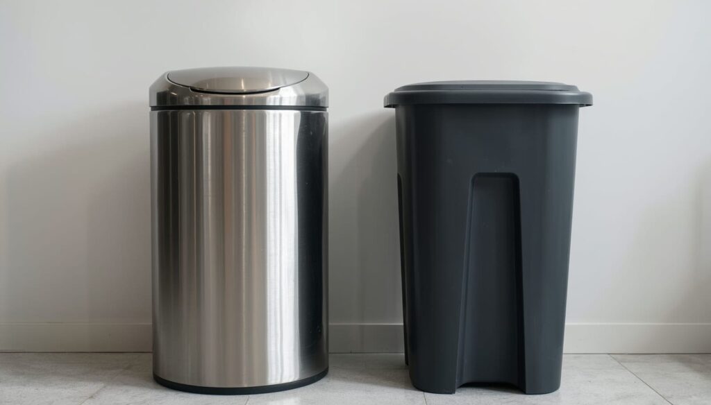 tachos de basura de acero