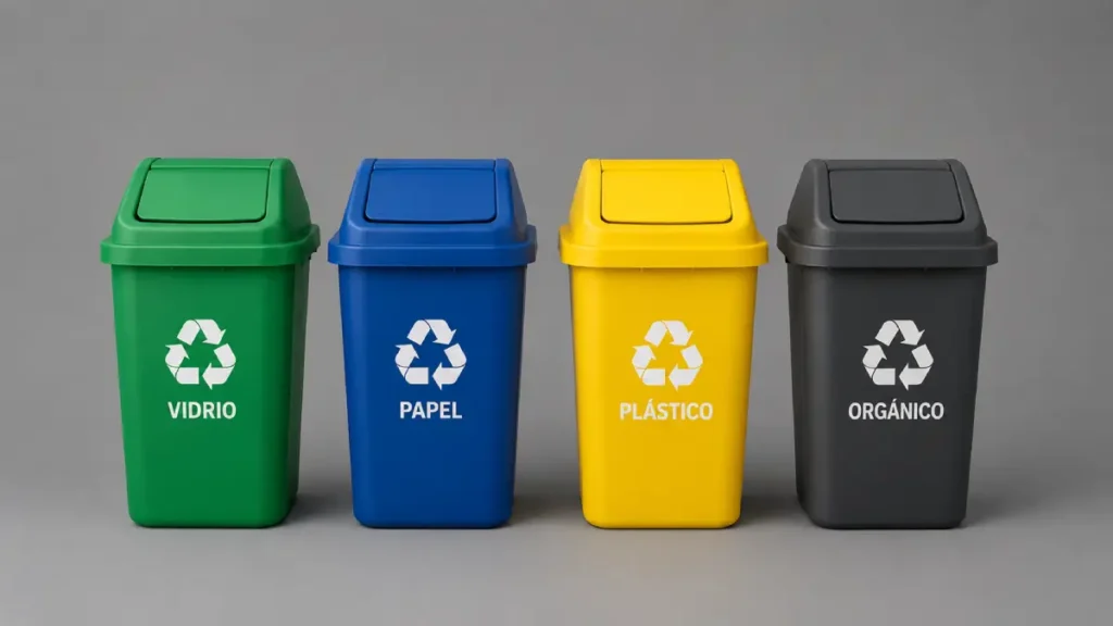 tachos de basura colores